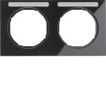 Berker 10122235 Rahmen 2-fach mit Beschriftungsfeld R.3 schwarz glänzend 
