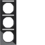 Berker 10132225 Rahmen 3-fach mit Beschriftungsfeld R.3 schwarz glänzend 