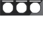 Berker 10132235 Rahmen 3-fach mit Beschriftungsfeld R.3 schwarz glänzend 