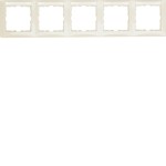 Berker 10258912 Rahmen mit Beschriftungsfeld 5-fach waagerecht S.1 cremeweiß glänzend 
