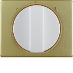 Berker 1088010200 Zentralstück mit Drehknopf für 3-Stufenschalter Arsys gold Metall/polarweiß 