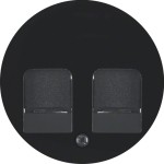 Berker 11812045 Zentralstück mit 2 Staubschutzschiebern R.1/R.3 schwarz glänzend 