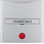 Berker 16401404 Hotelcard-Schaltaufsatz mit Aufdruck und roter Linse S.1/B.3/B.7 alu matt 