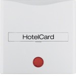 Berker 16401909 Hotelcard-Schaltaufsatz mit Aufdruck und roter Linse S.1/B.3/B.7 polarweiß matt 