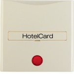 Berker 16408982 Hotelcard-Schaltaufsatz mit Aufdruck und roter Linse S.1/B.3/B.7 cremeweiß glänzend 