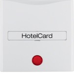 Berker 16408989 Hotelcard-Schaltaufsatz mit Aufdruck und roter Linse S.1/B.3/B.7 polarweiß glänz 