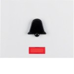 Berker 16517209 Wippe mit roter Linse und abtastbarem Symbol Klingel K.1 polarweiß glänzend 