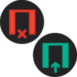 Berker 19058014 Folie bi-color für rundes LED-Signallicht Symbol Warten / Eintreten 