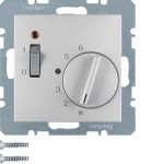 Berker 20311404 Temperaturregler 24V mit Öffner Zentralstück Wippschalter und LED S.1/B.3/B.7 alu matt 