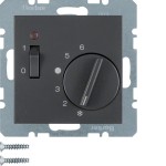 Berker 20311606 Temperaturregler 24V mit Öffner Zentralstück Wippschalter und LED S.1/B.3/B.7 anthrazit matt 