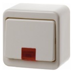 Berker 301640 Kontroll-Wippschalter mit roter Linse Aufputz cremeweiß 