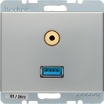 Berker 3315399004 USB/3,5 mm Audio Steckdose Arsys edelstahl lackiert 