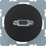 Berker 3315412045 VGA Steckdose mit Schraub-Liftklemmen R.1/R.3 schwarz glänzend 