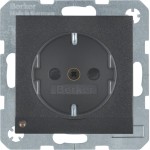 Berker 41091606 Schuko-Steckdose mit LED-Orientierungslicht S.1/B.3/B.7 anthrazit matt 