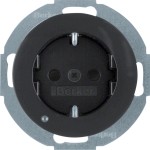 Berker 41092045 Schuko-Steckdose mit LED-Orientierungslicht und erhöhter Berührungsschutz Serie R.Classic schwarz,glänzend 