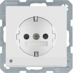Berker 41096089 Schuko-Steckdose mit LED-Orientierungslicht Q.1/Q.3 polarweiß samt 