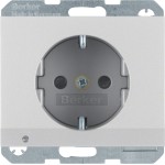 Berker 41097003 Schuko-Steckdose mit LED-Orientierungslicht und erhöhter Berührungsschutz K.5 Alu 