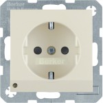 Berker 41098982 Schuko-Steckdose mit LED-Orientierungslicht S.1/B.3/B.7 cremeweiß glänzend 