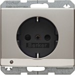 Berker 41099004 Schuko-Steckdose mit LED-Orientierungslicht Arsys edelstahl lackiert 