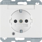 Berker 41100069 Schuko-Steckdose mit Kontroll-LED Beschriftungsfeld und erhöhter Berührungsschutz Arsys polarweiß glänzend 