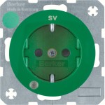 Berker 41102003 Schuko-Steckdose mit Kontroll-LED und erhöhter Berührungsschutz R.1/R.3 grün glänzend 