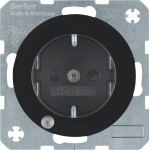 Berker 41102045 Schuko-Steckdose mit Kontroll-LED und erhöhter Berührungsschutz R.1/R.3 schwarz glänzend 