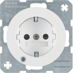Berker 41102089 Schuko-Steckdose mit Kontroll-LED und erhöhter Berührungsschutz R.1/R.3 polarweiß glänzend 