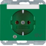 Berker 41107113 Schuko-Steckdose mit Kontroll-LED Beschriftungsfeld und erhöhter Berührungsschutz K.1 grün glänzend 