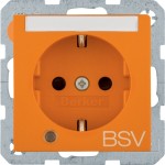 Berker 41108924 Schuko-Steckdose Aufdruck BSV Beschriftungsfeld beleuchtet S.1/B.3/B.7 orange glänzend 