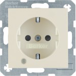 Berker 41108982 Schuko-Steckdosem Kontroll-LED Beschriftungsfeld u erhöhter Berührungsschutz S.1/B.3/B.7 cremeweiß glänz 