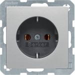 Berker 41436084 Schuko-Steckdose mit Schraubliftklemmen Q.1/Q.3 alu samt lackiert 