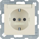 Berker 41498982 Schuko-Steckdose mit Beschriftungsfeld und erhöhter Berührungsschutz S.1/B.3/B.7 cremeweiß glänzend 