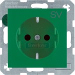 Berker 47231903 Schuko-Steckdose mit Aufdruck 'SV' erhöhter Berührungsschutz S.x/B.3/B.7 grün matt 