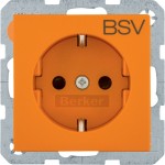 Berker 47231917 Schuko-Steckdose Aufdruck BSV erhöhter Berührungsschutz S.1/B.3/B.7 matt orange 