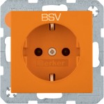Berker 47236017 Schuko-Steckdose Aufdruck BSV erhöhter Berührungsschutz Q.1/Q.3/Q.7/Q.9 samt orange 