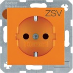 Berker 47238907 Schuko-Steckdose mit Aufdruck 'ZSV' erhöhter Berührungsschutz S.x/B.3/B.7 orange glänzend 