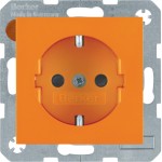 Berker 47238914 Schuko-Steckdose mit erhöhter Berührungsschutz S.1/B.3/B.7 orange glänzend 