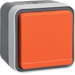 Berker 47403527 Schuko-Steckdose mit orangenem Klappdeckel AP W.1 grau 