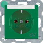 Berker 47501913 Schuko-Steckdose mit Beschriftungsfeld und Aufdruck S.1/B.3/B.7 grün matt 