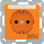 Berker 47501924 Schuko-Steckdose Aufdruck BSV Beschriftungsfeld S.1/B.3/B.7 matt orange 
