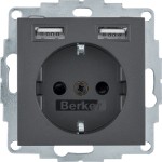 Berker 48031606 Schuko-Steckdose/USB A-A B.3/B.7 anthrazit matt 