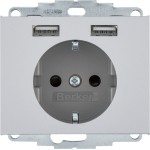 Berker 48037003 Schuko-Steckdose/USB A-A K.5 alu matt lackiert 
