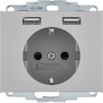 Berker 48037004 Schuko-Steckdose/USB A-A K.5 edelstahl matt lackiert 