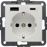 Berker 48148989 Steckdose SCHUKO/USB AC 20W PD S1 pw gl 