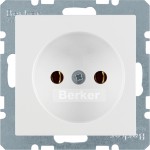Berker 6161036089 Steckdose ohne Schutzkontakt Q.1/Q.3 polarweiß samt 