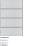 Berker 80164774 Tastsensor 4-fach Komfort mit Beschriftungsfeld KNX K.5 alu matt lackiert 