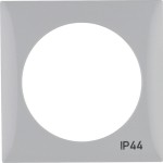 Berker 918272597 Rahmen mit Aufdruck 'IP44' Integro Flow grau glänzend 
