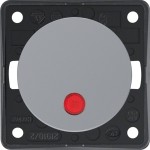 Berker 937522507 Kontroll-Ausschalter 2-polig mit Aufdruck '0' rote Linse Integro Flow/Pure grau glänzend 