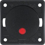 Berker 937522510 Kontroll-Ausschalter 2-polig mit Aufdruck '0' rote Linse Integro Flow/Pure schwarz glänzend 