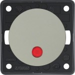 Berker 937522524 Kontroll-Ausschalter 2-polig mit Aufdruck '0' rote Linse Integro Flow/Pure edelstahl matt lackiert 